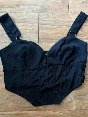 Cider Black Bustier Crop Top thumbnail 1