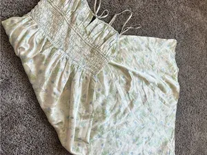 Astr Light Green Floral Smocked Midi Dress thumbnail 3