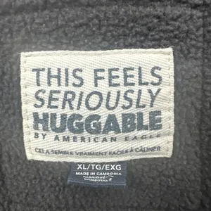 American Eagle Huggable Sweatshirt Charcoal Gray Sherpa Fleece Women's XL thumbnail 3