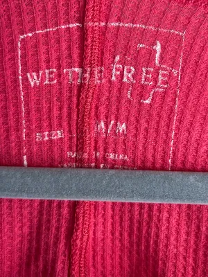 Free People We The Free Thermal Henley Top Red Long Sleeve 2000s thumbnail 2