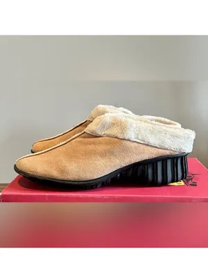 Vaneli Tan ‘Bryan’ Sherpa Wedge Mules, Size 7.5 thumbnail 3