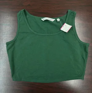 NWT Vintage Victoria’s Secret Green Cropped Tank Tank Size Large thumbnail 1