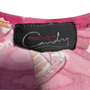 Vintage 90s Y2k 00s Pink Sleeveless Hawaiian Mini Dress Tie Back size Medium thumbnail 4