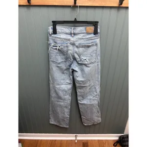 American Eagle Stovepipe Distressed Straight Leg Jeans Light Wash Blue 00 Short thumbnail 3