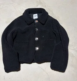 ZARA Black teddy Sherpa Jacket small thumbnail 1
