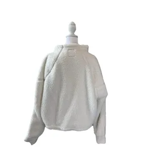 Sonoma Juniors' SO Pullover White Size S Sherpa High Pile Quarter-Zip Oversize New thumbnail 4