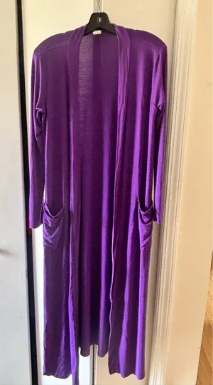 Purple Cotton Duster Size M thumbnail 2