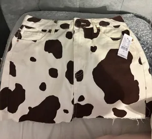 Size 26 pacsun cow print mini skirt new with tags thumbnail 1