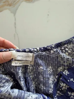 Urban Outfitters Navy Blue Floral Maxi‎ Dress thumbnail 3