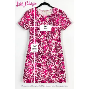 Lilly Pulitzer Mila Dress Size 6 Elderflower Blossom Lil Escape Plan Pink Floral thumbnail 7