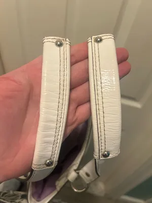 COACH White and Silver Shimmer Signature C Shoulder Purse thumbnail 10