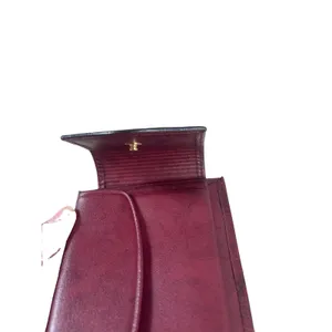 Buxton Burgundy Leather Credit Card Wallet Top Grain Cowhide Snap Closure thumbnail 7