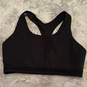 Nike Women's Black Sports Bra with White Logo thumbnail 5