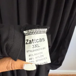 Zattcas Women's XXXL Black Maxi‎ Dress Long Lace Sleeve V Neck thumbnail 6