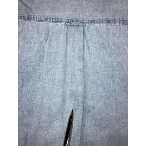 Faded Glory Vintage Denim Shirt Women XL Light Wash Button Up Workwear Chore Western Utility thumbnail 5