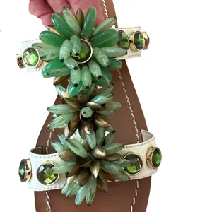 Tory Burch Floral‎ Gemstone Embellished Slide Sandals 8.5 thumbnail 10