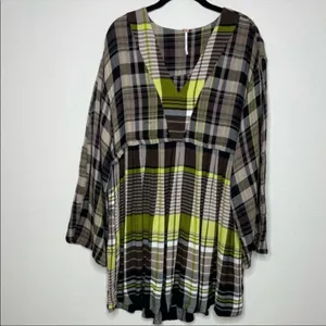 Free people‎ falling stars plaid mini dress thumbnail 4