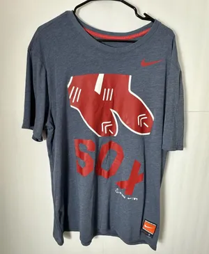 Nike Red Socks Men Red Tee Size 2XL-Coppertown Collection thumbnail 1