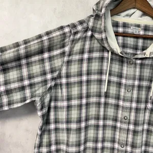 Carhartt Campton Womens Flannel Hooded Shirt XXL Plaid Snap Front Cabin Outdoor thumbnail 6