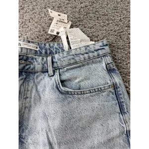 NWT Zara High Rise Straight Long Length Jeans Light Wash Acid Denim Size 12 EUR thumbnail 5