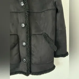 Aritzia wilfred free black catrina sherpa button down sz XS thumbnail 6