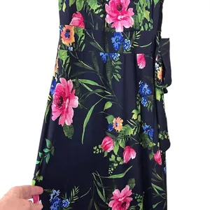 Floral Navy Wrap Maxi Dress Size Small thumbnail 6