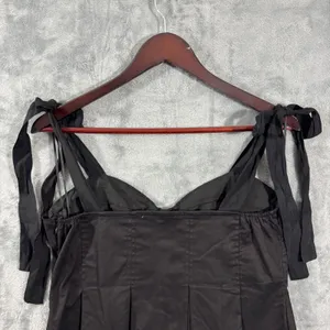 Hyacinth House Black Bustier Pleated Ophelia Top Tie Shoulder Size L thumbnail 7