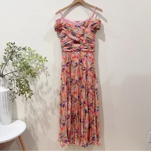ASTR Leonara Off Shoulder Maxi Dress Peach Multi One Size NWT thumbnail 9