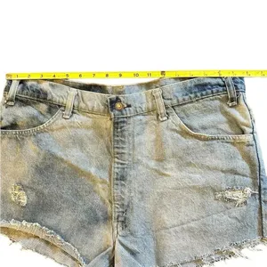 VTG Orange Tag Levi’s Denim Cutoff Shorts 35” Waist Relaxed Western Grunge thumbnail 4