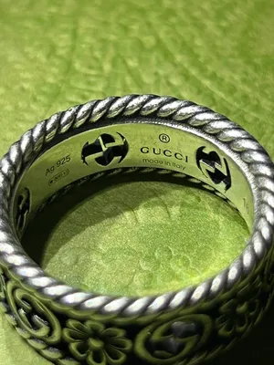 Gucci Interlocking Silver Ring Size 7.5 thumbnail 5