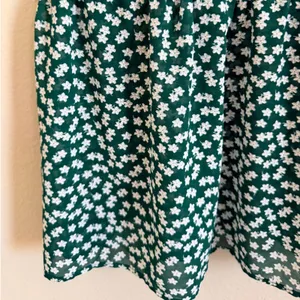 Green Floral Smocked Midi Dress Women Medium Prairie Cottagecore Dainty Granola‎ thumbnail 8
