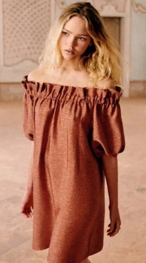 Sézane Tamara Dress in Bronze size 34 US 2 NEW $245 thumbnail 1