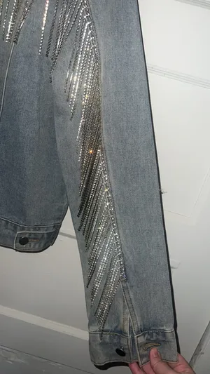 Savanna Jane denim jacket with rhinestone fringe thumbnail 6