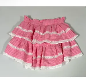 Aerie Pink White Ruffle Tier Mini Skirt Bottoms Size M 🎀✨ thumbnail 3