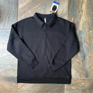 Mondetta Collared Fleece Pullover Top NWT Women's Size Large Black thumbnail 10