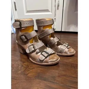 Freebird Quail Leather Snakeskin Gladiator Heels Boho Western Cowgirl Festival thumbnail 2