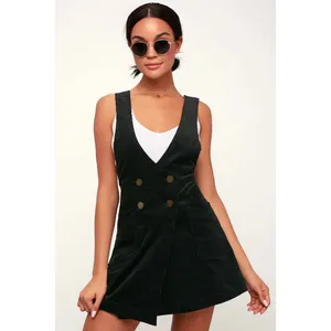 Free People Canyonlands Corduroy Jumper Black Pinafore Dress Size 2 OB832422 thumbnail 14