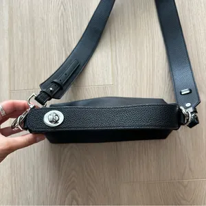 EUC Zara Black Pebbled Faux Leather Crossbody Shoulder Bag Silver Hardware thumbnail 4