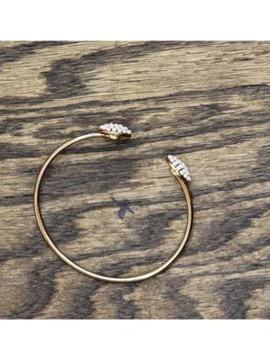 NEW Open Cuff Bypass Bangle Stone Cluster 3 Pack Bracelets Gold Multi 2.75" thumbnail 3