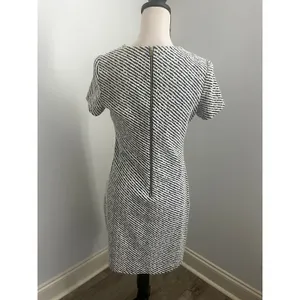 Calvin Klein Tweed Sheath Dress sz 4 Small Office Chic Striped Preppy Minimalist thumbnail 4