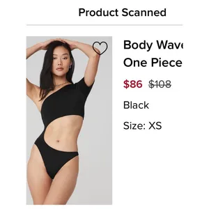 Sold out body wave ALO one piece swimsuit bodysuit xxs black thumbnail 2