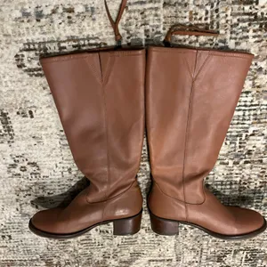 Lucky Brand Tall Brown Leather Zip-Back Over-the-Knee Boots thumbnail 9