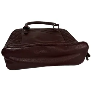 Giani Bernini‎ Womens Quilted Dome Satchel Handbag Maroon Leather Zipper thumbnail 4