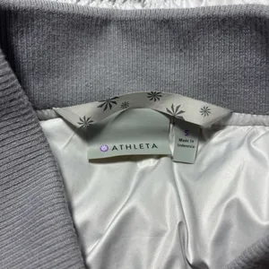 Athleta‎ Womens Jacket Goose Down Dooby Bomber Jacket Coat Gray Size S thumbnail 10