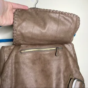 Sabina New York Brown Genuine Leather Double Handle Bag Purse thumbnail 5