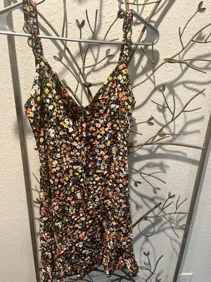 90s black floral dress thumbnail 2