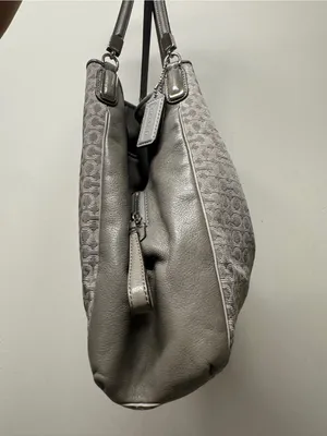 Coach Signature Jacquard Gray Hobo Bag with hangtags thumbnail 4