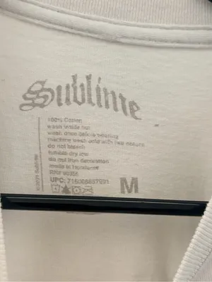 Sublime Logo Tee - White with Gray Print thumbnail 3