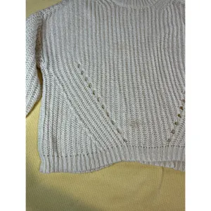 American Eagle Crochet Knit Sweater XL Cream Chunky Textured Open Weave thumbnail 3