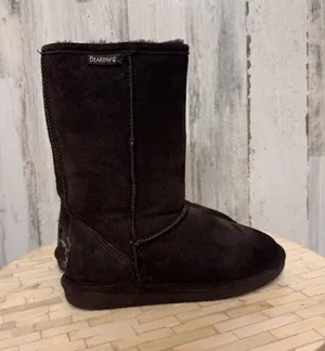 Bearpaw Brown Suede Mid Calf Shearling Winter Boots Womens Size 7 Cozy Fur Lined thumbnail 1